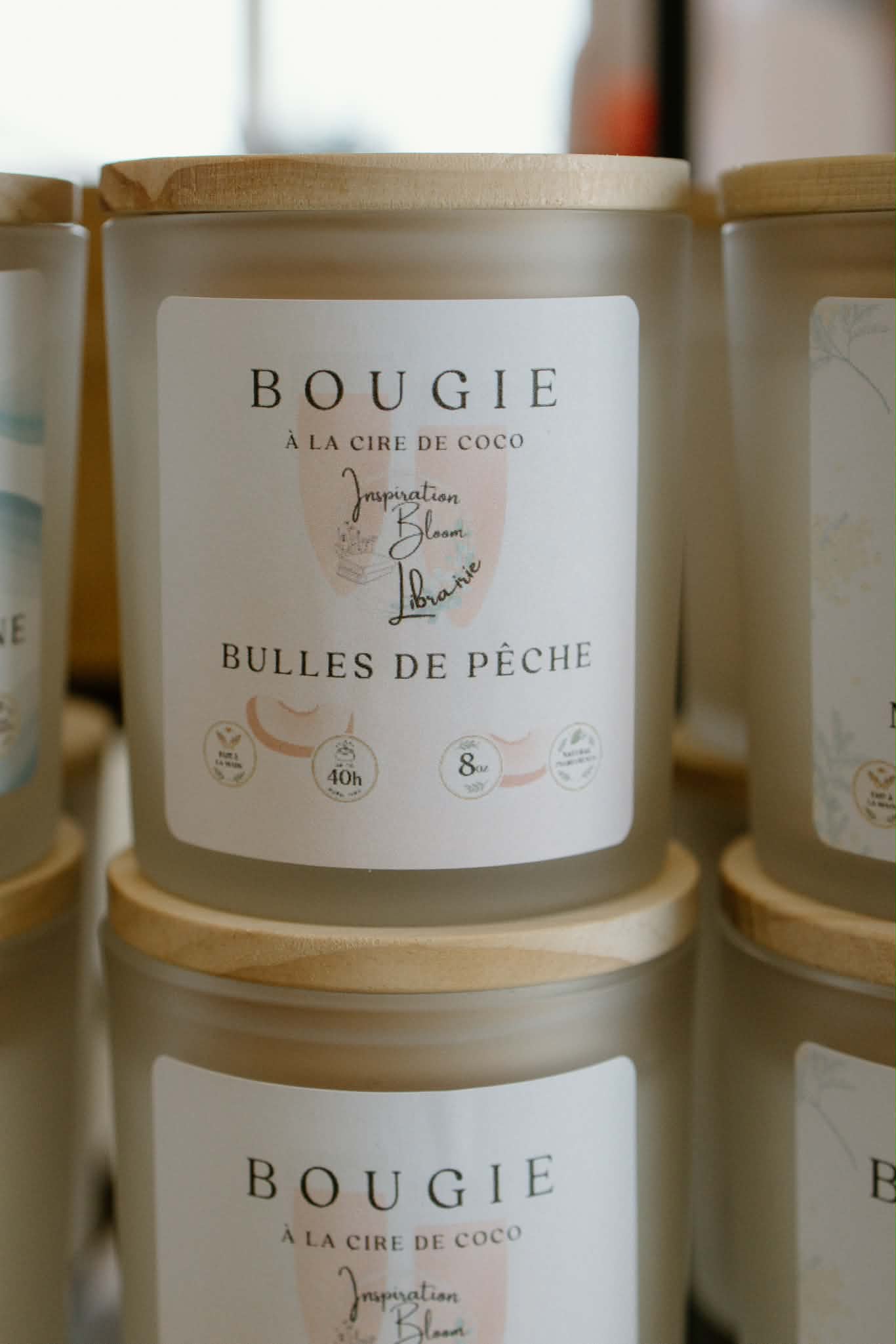Bougie Bulles de pêche 8 Oz